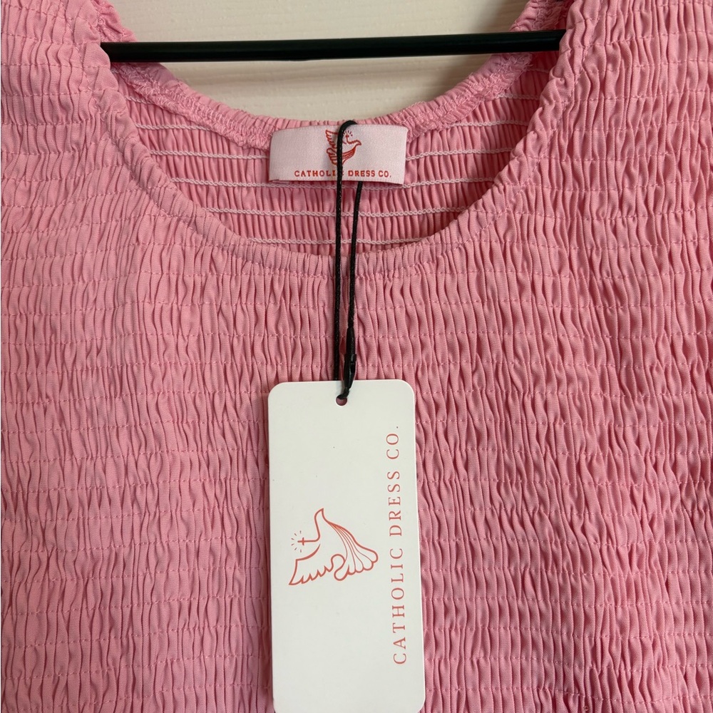 Pink Ruffled Tiered Halter Sundress - Picture 3 of 4